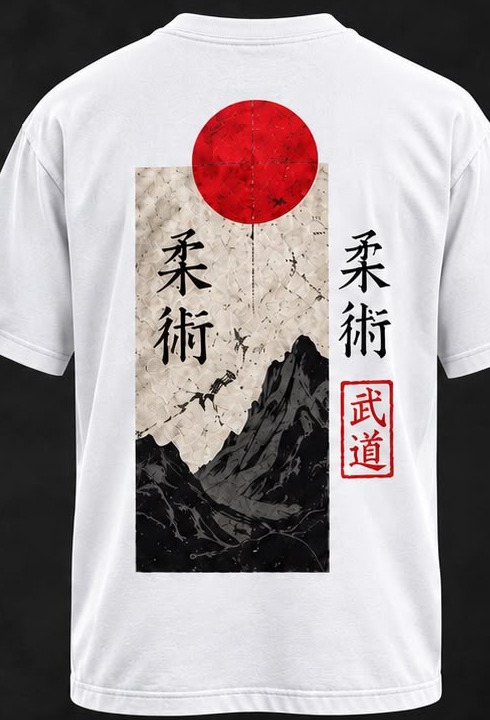 Camiseta ALVO streetwear kanji branca, costas