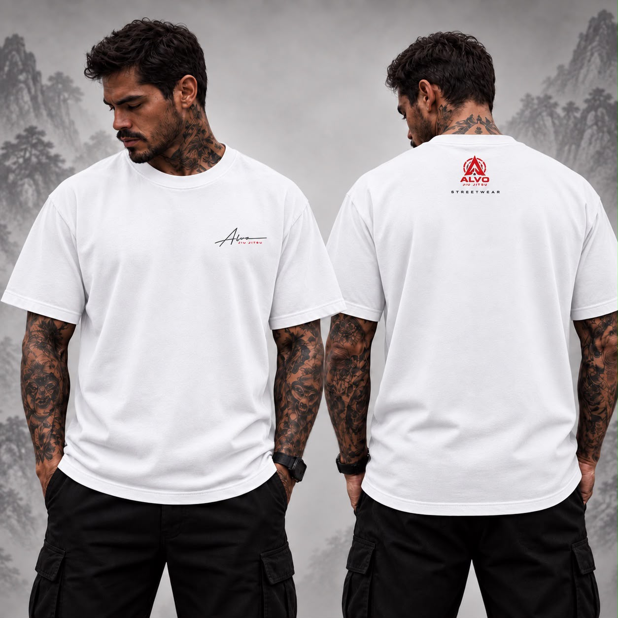 Pessoa vestindo camiseta ALVO branca
