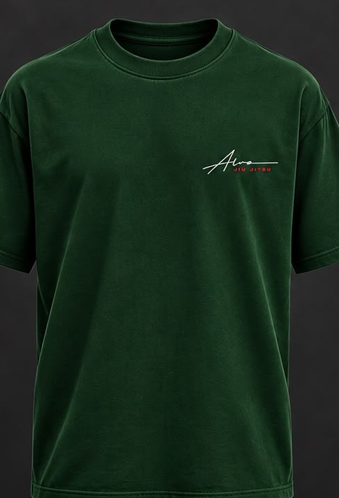 Camiseta ALVO streetwear de jiu-jitsu verde, frente
