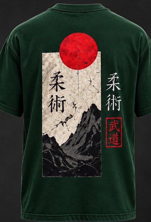 Camiseta ALVO streetwear kanji verde, costas