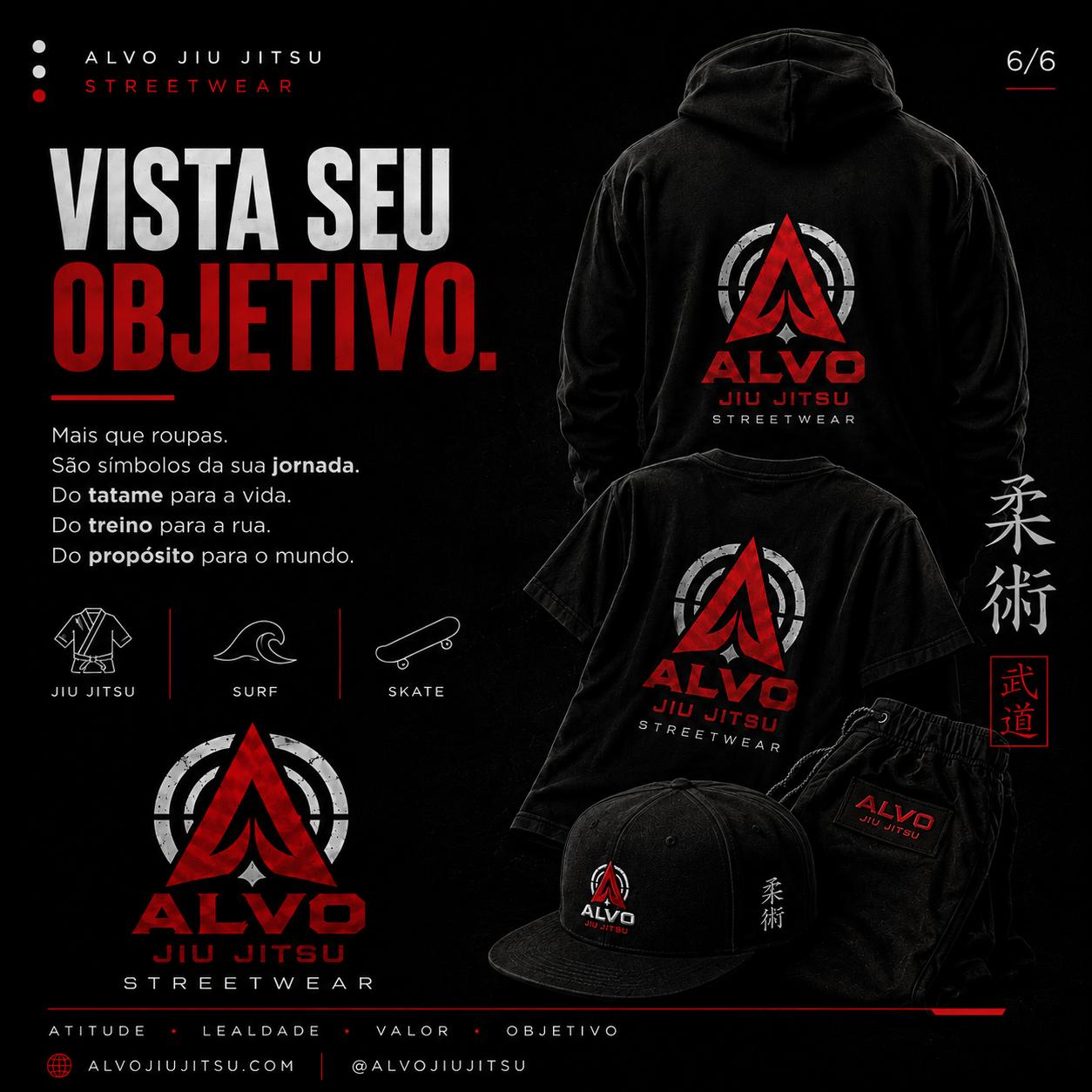 A linha ALVO: moletom, camiseta, boné e shorts